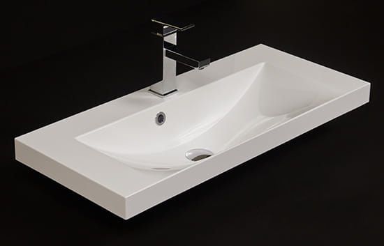 Badmöbel SUSAN Breite 180 cm, Weiß/ Eiche Natur, Waschtischunterbau montiert