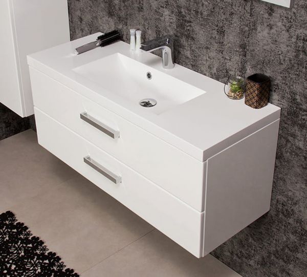 Badmöbel Genua 100, weiß glänzend (GE1247)