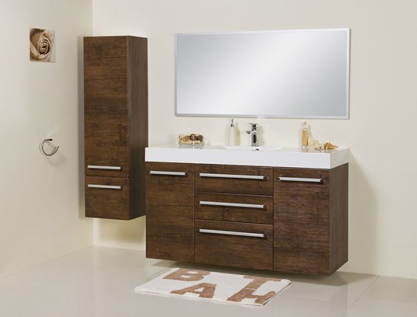 Waschplatz Zeno Breite 140 cm, Holzdekor antik, ZE1450-E-3S