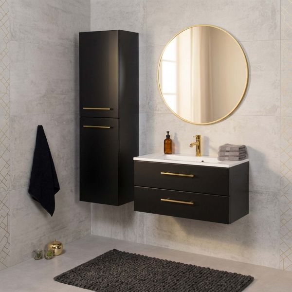 Badmöbel BELLI 80 cm, seidenmatt schwarz