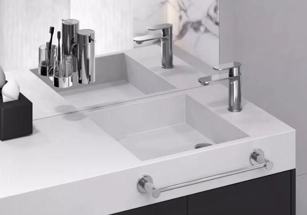 FERRO Waschtischarmatur TALASSA in modernem Design, Chrom, Badarmatur Einhebelmischer