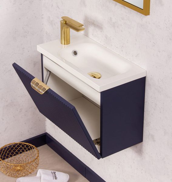 Gäste-WC Möbel FAROS ART, Breite 50 cm, marineblau matt (FRC-GN50)