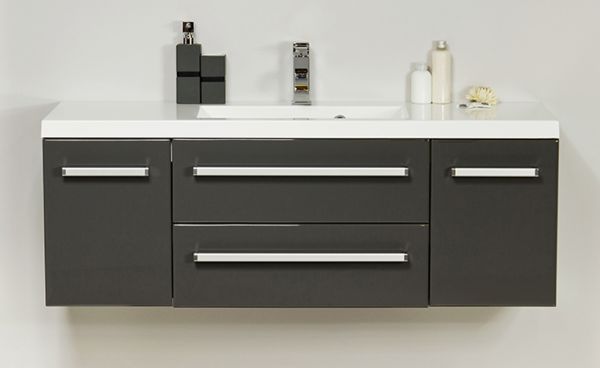 Waschplatz Genua Breite 120 cm, Front und Korpus anthrazit glänzend, GE3356-C