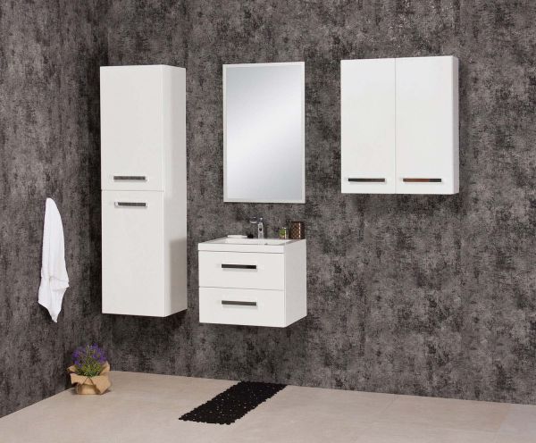 Badschrank Breite 60 cm, Hängeschrank, ARUVA/ GENUA/ SUSAN, weiß