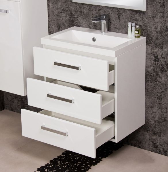Badmöbel Genua 60, 3 Schubladen, weiß (GE6347)