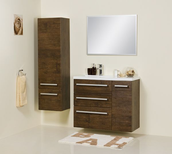 Waschplatz Genua Breite 90 cm, Front und Korpus Holzdekor antik, GE9350