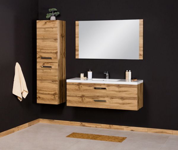 Badmöbel GENUA 120 cm, Eiche Natur, 2 Schubladen (GE12062)