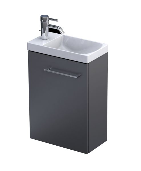 Gäste-WC Badmöbel GEO 40, weiß glänzend, vormontiert