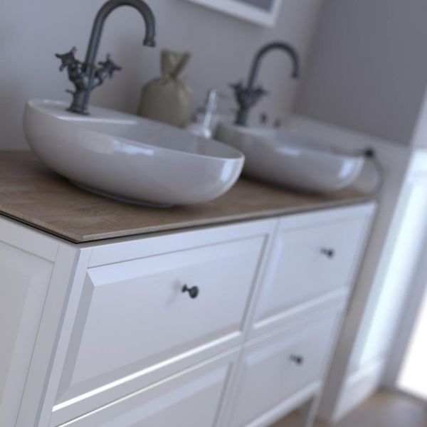 Universal Waschtischplatte, Eiche massiv, 120x46 cm