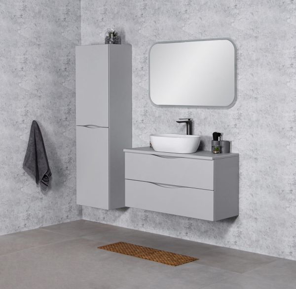 Badmöbel ONDA 100 cm, lichtgrau matt