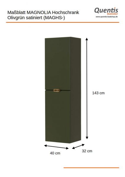 Quentis MAGNOLIA Hochschrank 40 cm gruen MAGHS-OK
