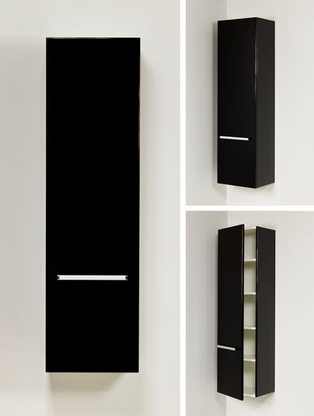 Hochschrank schwarz, 1 Türe, HS-G-4048-1T