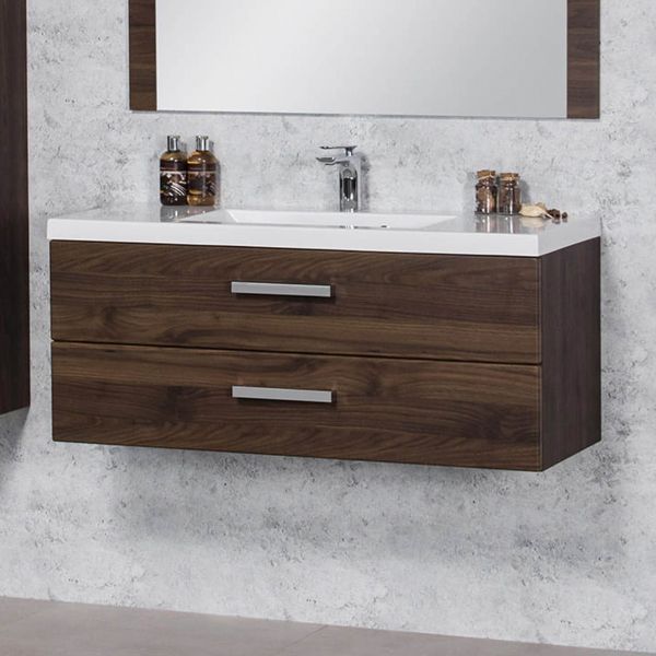 Badmöbel Genua 100 cm, Holzdekor Nussbaum (GE12OR)