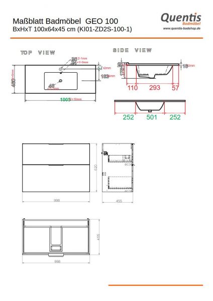 Maßblatt GEO 100 KI01-ZD2S-60-1