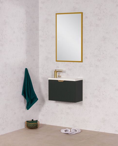 Gäste-WC Möbel FAROS ART, Breite 50 cm, seidenmatt grün (FRC-Z50)