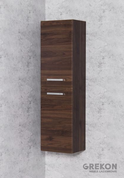 Badschrank inkl. Wäschekorb, Nussbaum, Badserien GENUA, SUSAN, ZENO, vormontiert