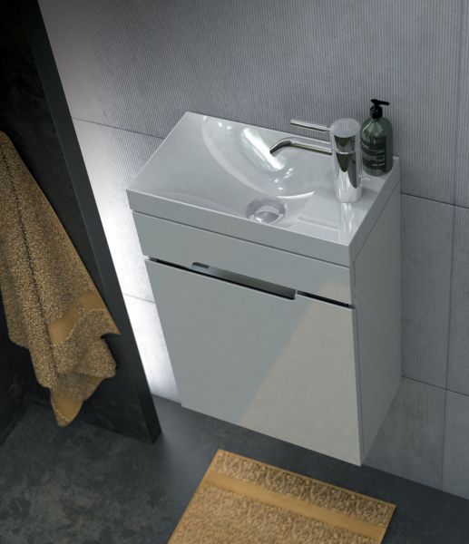 Gäste-WC Möbel SIVAS, Breite 40 cm, weiß glänzend, vormontiert