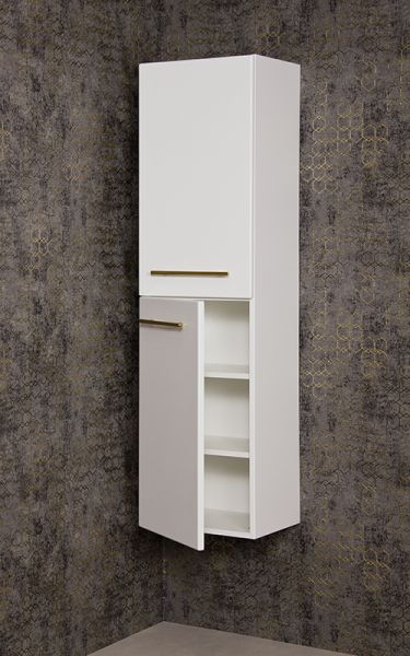 Badschrank. Belli, Hochschrank, 2 Türen, weiß matt (BL4047)