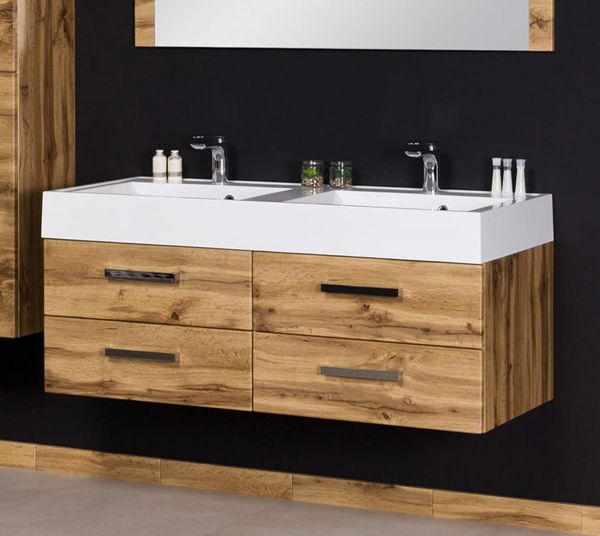 Doppelwaschplatz Zeno, Breite 120 cm, Eiche Natur