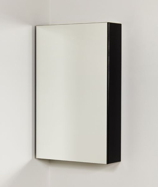 Spiegelschrank Breite 50 cm schwarz glänzend vormontiert SPS5048