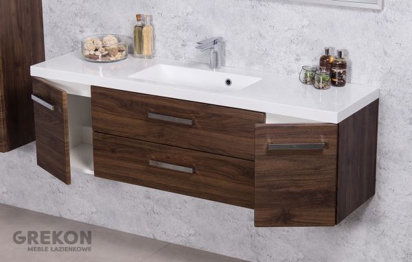 Quentis Badmöbel Genua 140, Nussbaum (GE42OR)