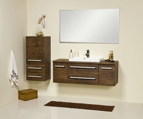 Badmöbel Susan, Breite 120 cm, Holzdekor antik, SN1250-2S