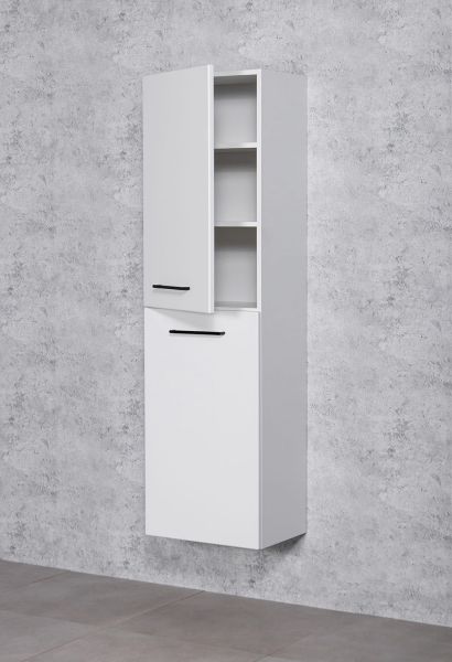 Badschrank DOMINO weiß matt Breite 45 cm 2 Türen, vormontiert DOMHSB