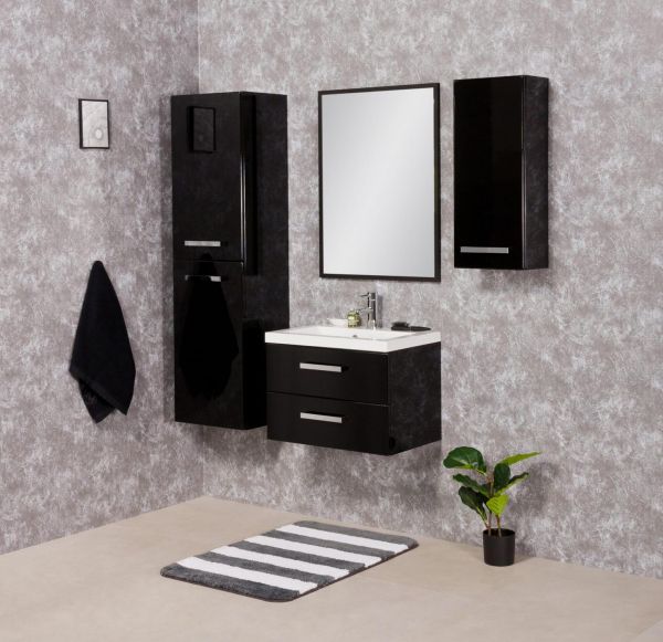 Badschrank passend zu ARUVA, GENUA, SUSAN, schwarz (HS3048)