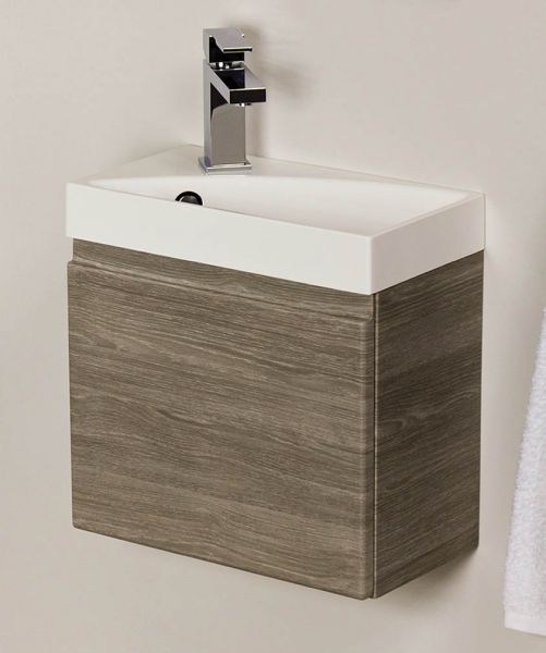 Gäste-WC Set Faros 40, Waschbecken RENA, Eiche grau, FZ4023R