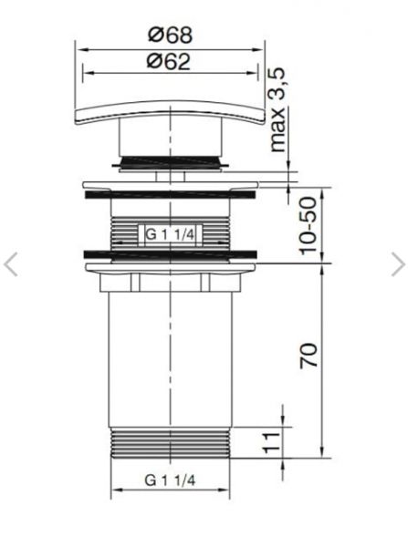FERRO- Pop-up-Ventil, chrom (S284)
