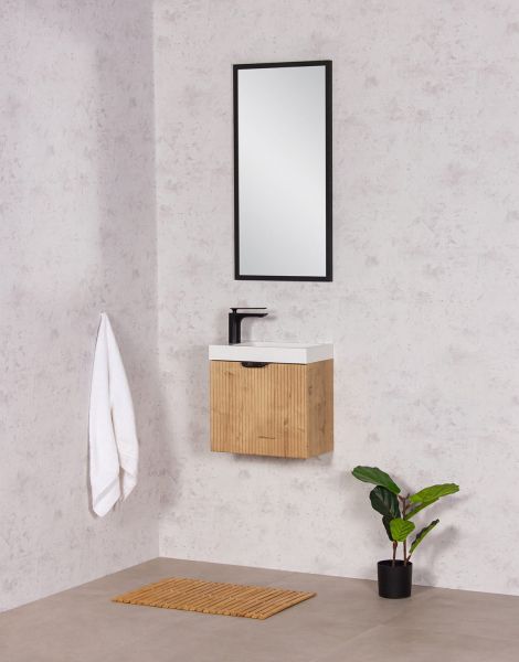Gäste-WC Möbel FAROS ART, Breite 40 cm, Burlington eiche (FRC-NO40)