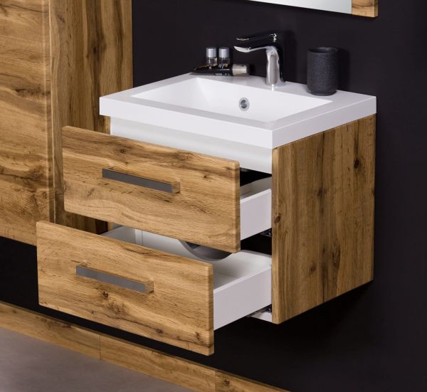 Badmöbelset GENUA, Breite 50 cm, eiche Natur (GE5262)