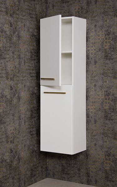 Badschrank. Belli, Hochschrank, inkl. Wäschekorb, weiß matt (BL4047-WK)