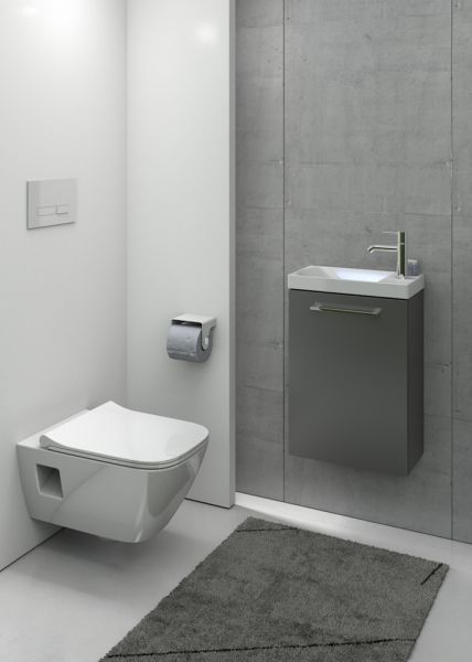 Gäste-WC Möbel GEOS, Breite 40 cm, seidenmatt grafit