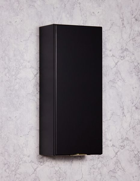 Quentis Badschrank schmal, Breite 30 cm, 1 Türe, schwarz matt