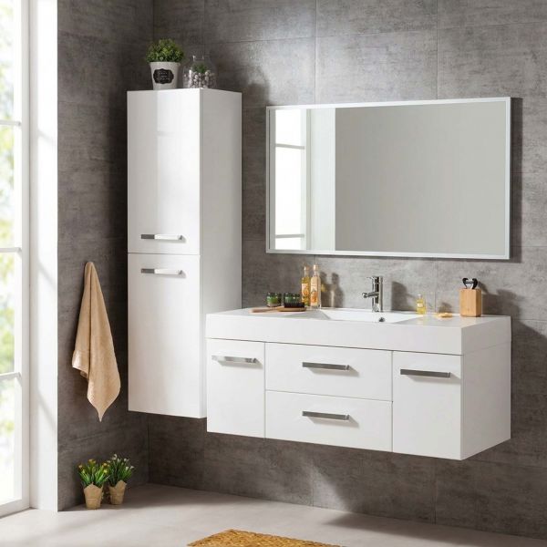 Badmöbel ARUVA, Breite 120 cm, weiß glänzend