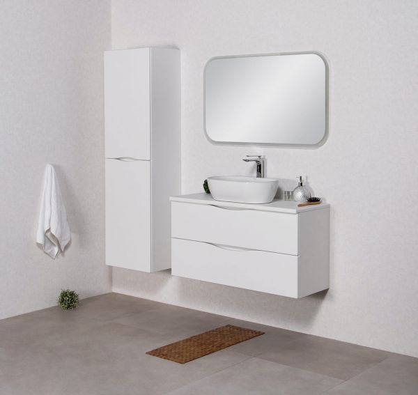 Badmöbel Onda Breite 100 Tiefe 38 cm weiß matt OND-B6-U100