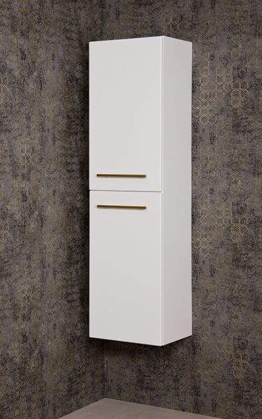 Badschrank. Belli, Hochschrank, 2 Türen, weiß matt (BL4047)