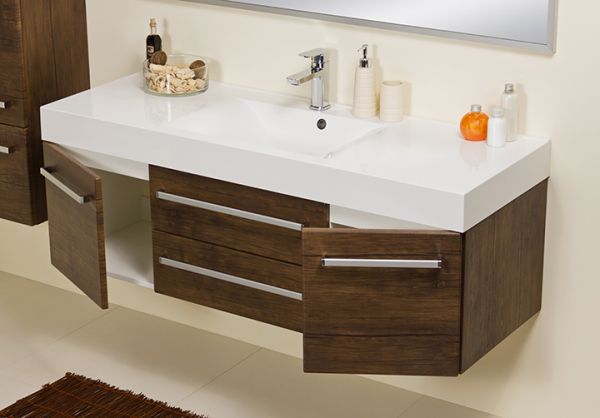 Waschplatz Zeno, Breite 140 cm, Holzdekor antik, ZE1450-E-2S