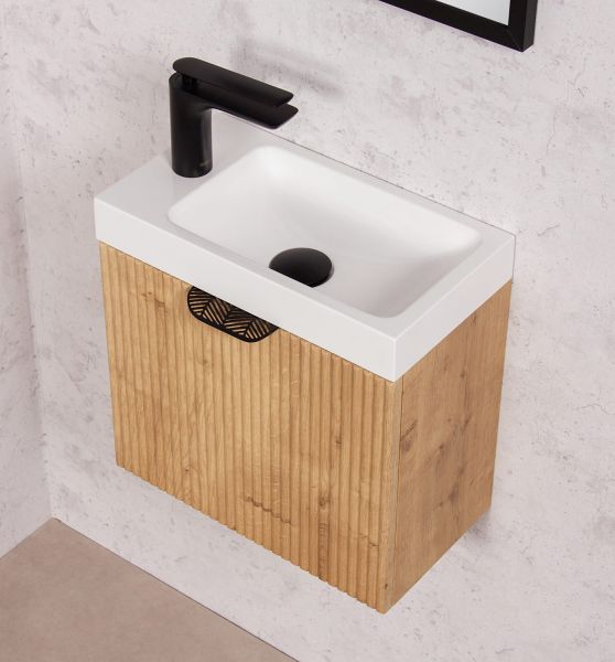 Gäste-WC Möbel FAROS ART, Breite 40 cm, Burlington eiche (FRC-NO40)