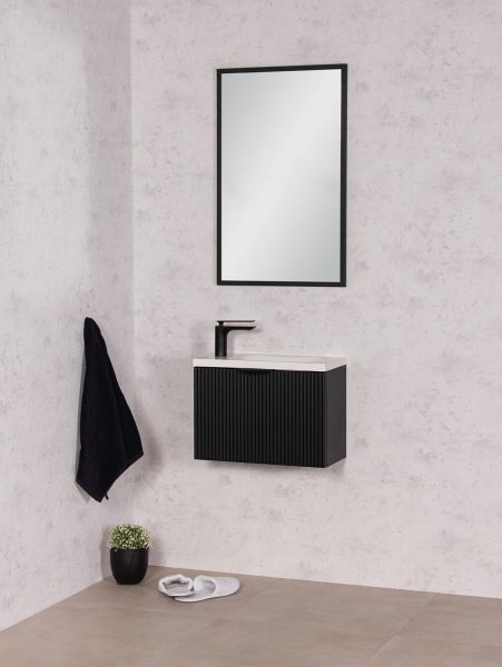 Gäste-WC Möbel FAROS ART, Breite 50 cm, seidenmatt schwarz (FRC-C50)