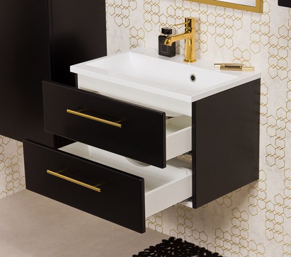 Waschplatz Belli, Breite 60 cm, schwarz matt, BL6048