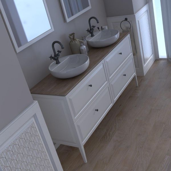 Universal Waschtischplatte, Eiche massiv, 120x46 cm