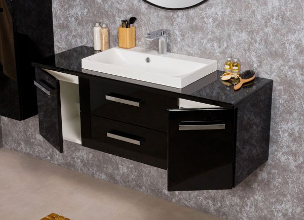 Badmöbel Susan, Breite 120 cm, schwarz (SN1248-2S)