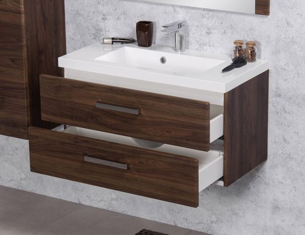 Badmöbel GENUA 80, Holzdekor Nussbaum (GE802OR)