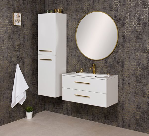 Badmöbelset Belli, Breite 80 cm, Weiß matt (BL8047)