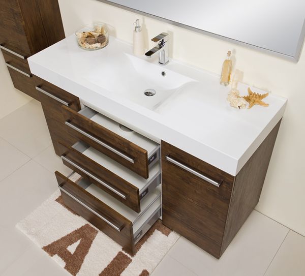 Waschplatz Zeno Breite 140 cm, Holzdekor antik, ZE1450-E-3S