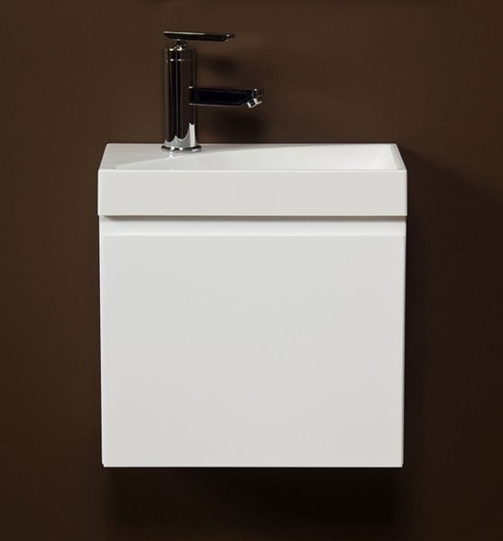 Waschplatz Faros 40, weiß glänzend, Aufsatzbecken RENA