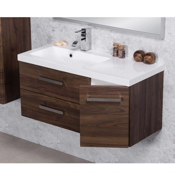 Badmöbelset GENUA Breite 90 cm, Nussbaum
