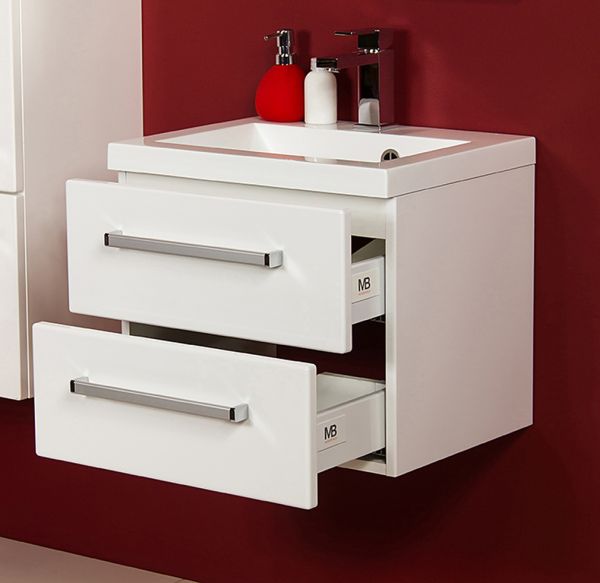 Waschplatz Genua, Breite 50 cm, weiß glänzend, GE5247